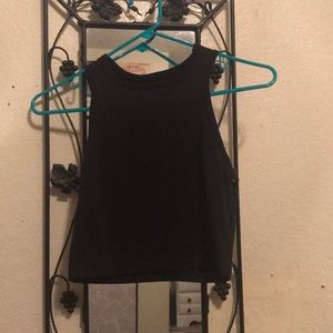 Cropped black athletic tank top